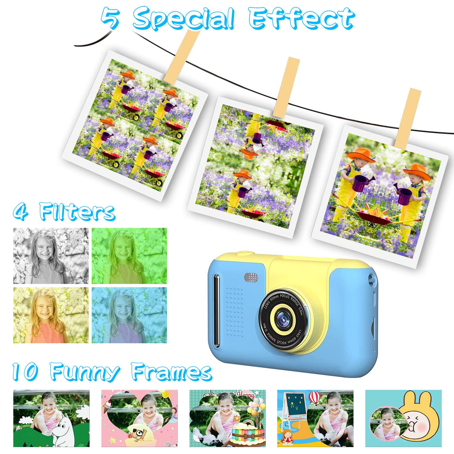 Kids Digital Camera with Flip Lens - Complete Photography Kit with Tripod & Games for Ages 3-10