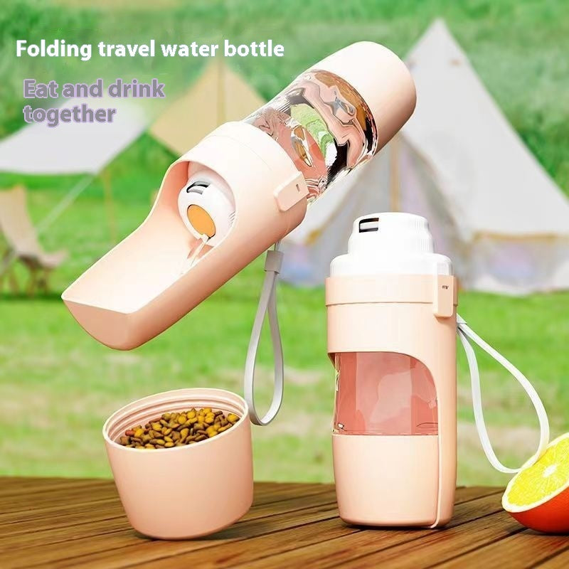 Portable Dog Water Bottle - 2-in-1 Travel Water Dispenser & Food Container for Outdoor Adventures