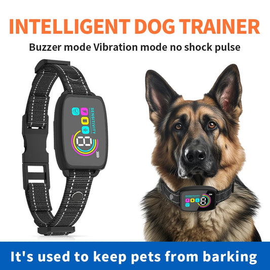 Smart Anti-Barking Dog Collar - Rechargeable Training Collar with HD Display & Waterproof Design