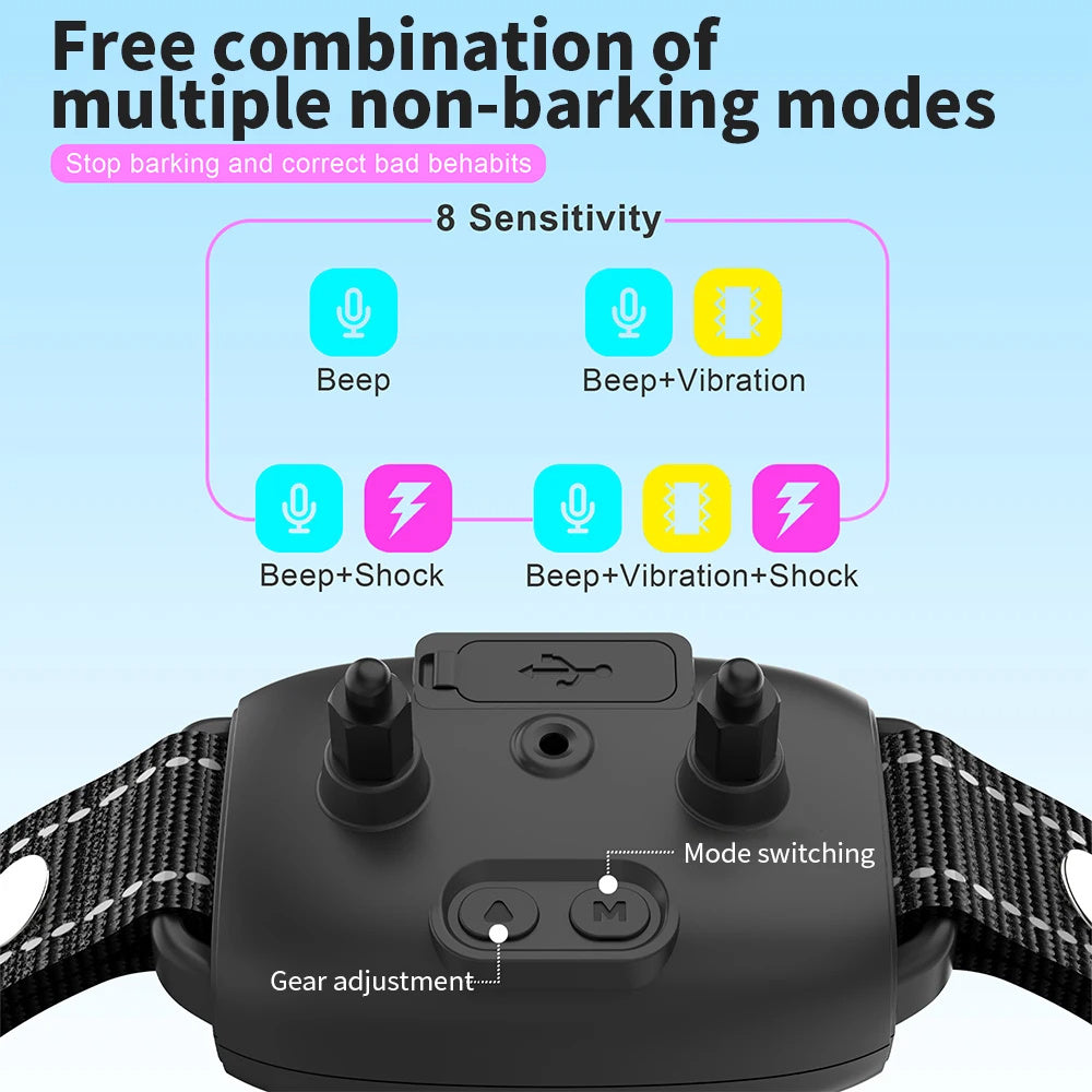 Smart Anti-Barking Dog Collar - Rechargeable Training Collar with HD Display & Waterproof Design