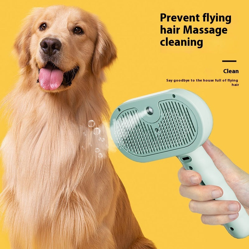 3-in-1 Pet Grooming Brush with Spray - Self-Cleaning Hair Removal Tool for Dogs & Cats