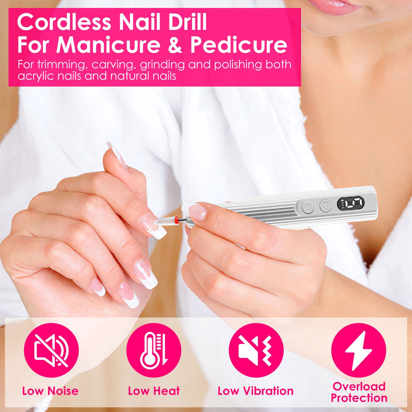 Professional Electric Nail Drill Kit - Complete Manicure Set with UV Dryer & 6 Drill Bits