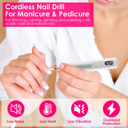 Professional Electric Nail Drill Kit - Complete Manicure Set with UV Dryer & 6 Drill Bits
