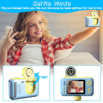 Kids Digital Camera with Flip Lens - Complete Photography Kit with Tripod & Games for Ages 3-10