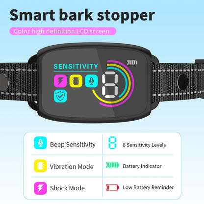 Smart Anti-Barking Dog Collar - Rechargeable Training Collar with HD Display & Waterproof Design