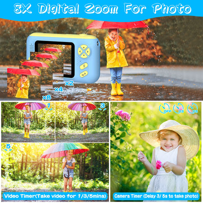 Kids Digital Camera with Flip Lens - Complete Photography Kit with Tripod & Games for Ages 3-10