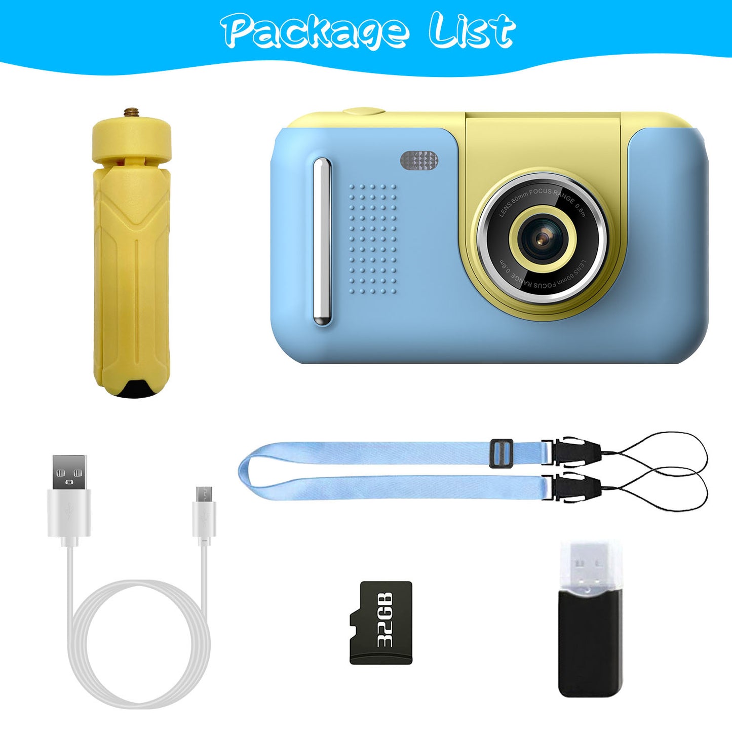 Kids Digital Camera with Flip Lens - Complete Photography Kit with Tripod & Games for Ages 3-10