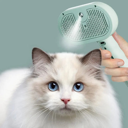 3-in-1 Pet Grooming Brush with Spray - Self-Cleaning Hair Removal Tool for Dogs & Cats