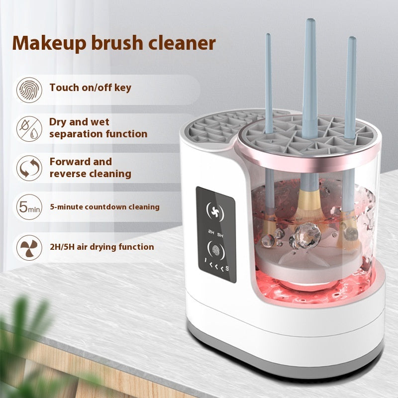 Electric Makeup Brush Cleaner - Automatic Rechargeable Brush Cleaning Device with Drying Stand